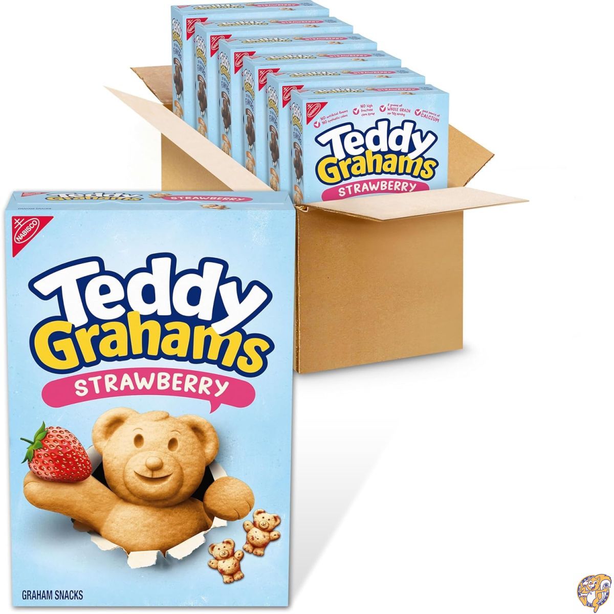 TEDDY GRAHAMS（テディグラハム）ストロベリー味 グラハムスナック 10オンス（約283g）×6箱セット