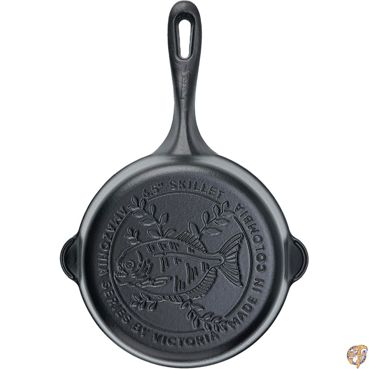 【クーポン配信中】Victoria Cookware 6.5インチ Amazonia 鋳鉄製スキレット、アマゾンの動物デザインを施したシーズニング済みフライパン、コロンビア製、ピラニアモデル｜アメリカグッドバイブス 9,865円