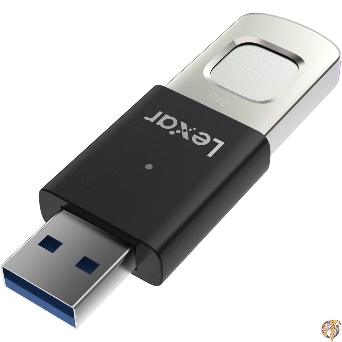 【百貨店大売り出し!引き換え証送達中】Lexar 128GB JumpDrive Fingerprint F35 PRO USB 3.2 Gen 1 閃光電球運転 最大限度400/300MB/秒 読み込む/書きとどめる/記憶装置取りひろげるとうしろ押し 256ビットAES \u0026 指紋規約化 (LJDF35P128G-RNBNG)