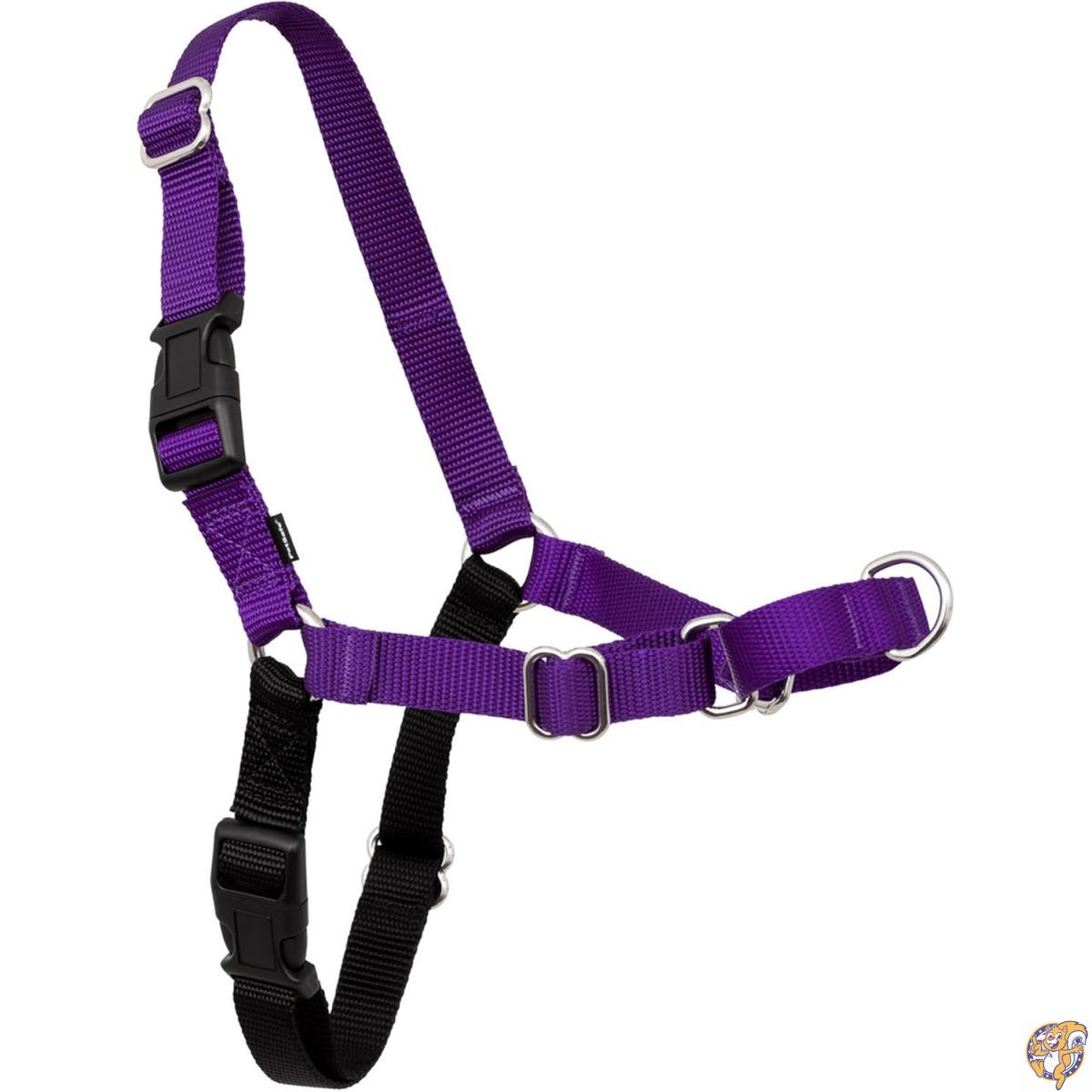 【百貨店大売り出し!引き換え証配送中】PetSafe イージーウォークハーネス 犬 馬具 中型犬 引っ張り押しとどめる 合わせる飾り気の無い 抜けない 耐久性が止ん事無い（M ディープパープル×黒いこと）