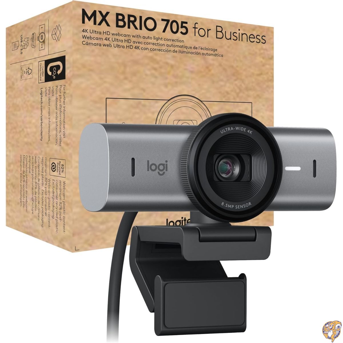 【クーポン配信中】Logitech MX Brio 705 ビジネス用 4K ウェブカメラ 自動光補正 Ultra HD 自動フレーミング ショーモード USB-C Microsoft Teams、Zoom、Google Meet対応 - グラファイト, 960-001529|アメリカグッドバイブス