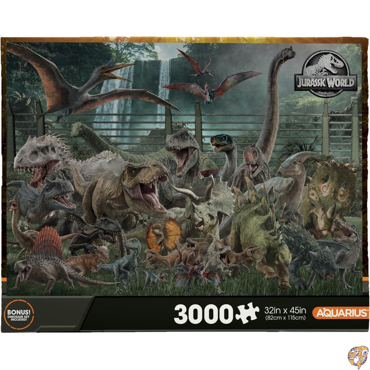 【クーポン配信中】AQUARIUS ジュラシックワールドサイズチャート 3000ピースパズル (3000ピースジグソーパズル) - グレアフリー 精密フィット ジュラシックワールド公式ライセンス商品&収集品 42x35インチ｜アメリカグッドバイブス 11,186円