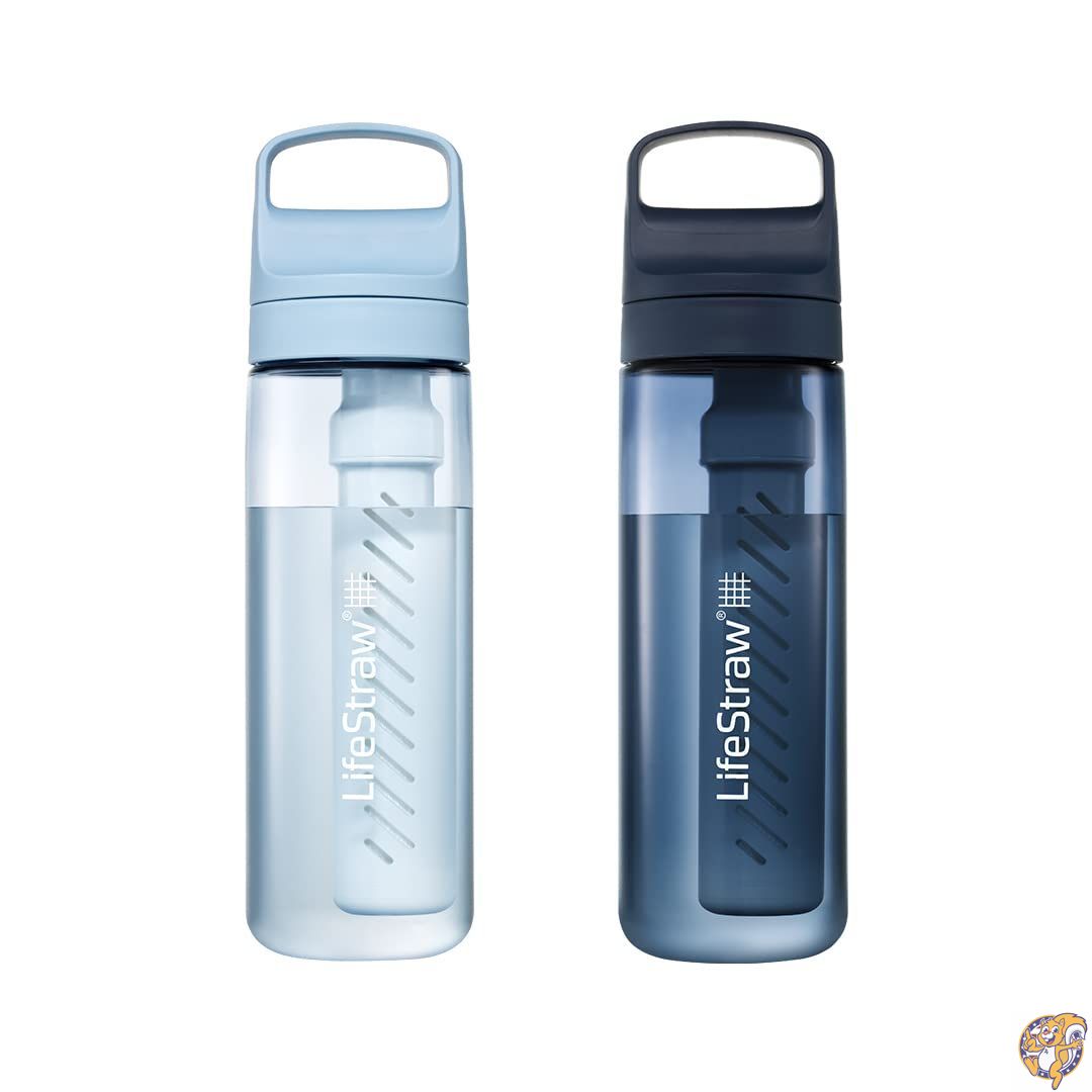 【百貨店大売り出し!クーポン券配達中】LifeStraw(生存期間麦わら) Goつづき物 BPA無償性 お水瓶 旅するや日常当てはめるに ばい菌、寄生生物、マイクロ可塑性物質を取りすてる 味を持ちなおす 22薬局衡オンス 2個容器に並べる アイスランド共和国青碧とエーゲ海