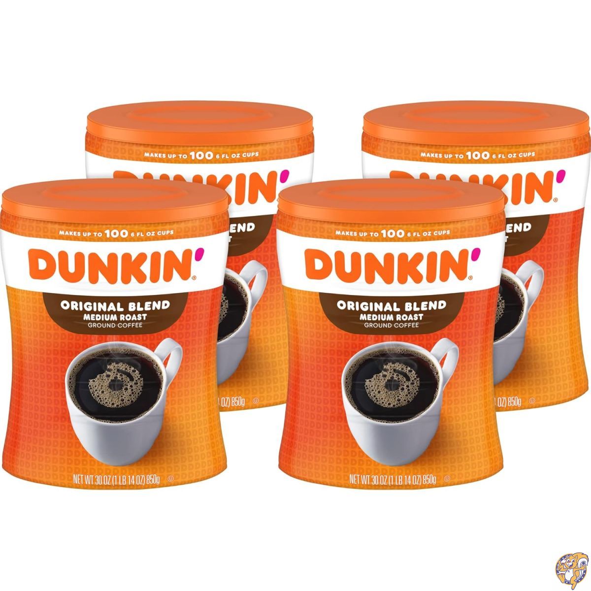 【クーポン配信中】Dunkin' Donuts Original Blend Medium Roast Ground Coffee ダンキン オリジナルブレンド ミディアムロースト コーヒー粉 850g 4缶セット|アメリカグッドバイブス