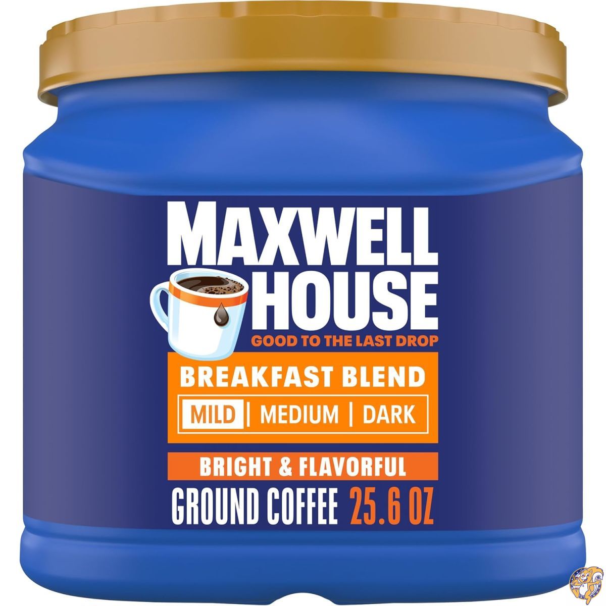 【クーポン配信中】Maxwell House (マクスウェルハウス) ブレックファーストブレンド ライトロースト コーヒー粉 (25.6オンス/約725g キャニスター入り)|アメリカグッドバイブス