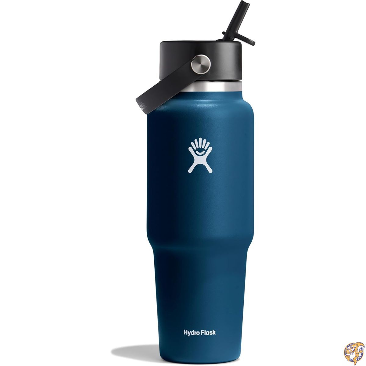 【クーポン配信中】Hydro Flask トラベルウォーターボトル 断熱ステンレススチール 幅広のストロー蓋 こぼれ防止 漏れ防止 32オンス インディゴブルー|アメリカグッドバイブス