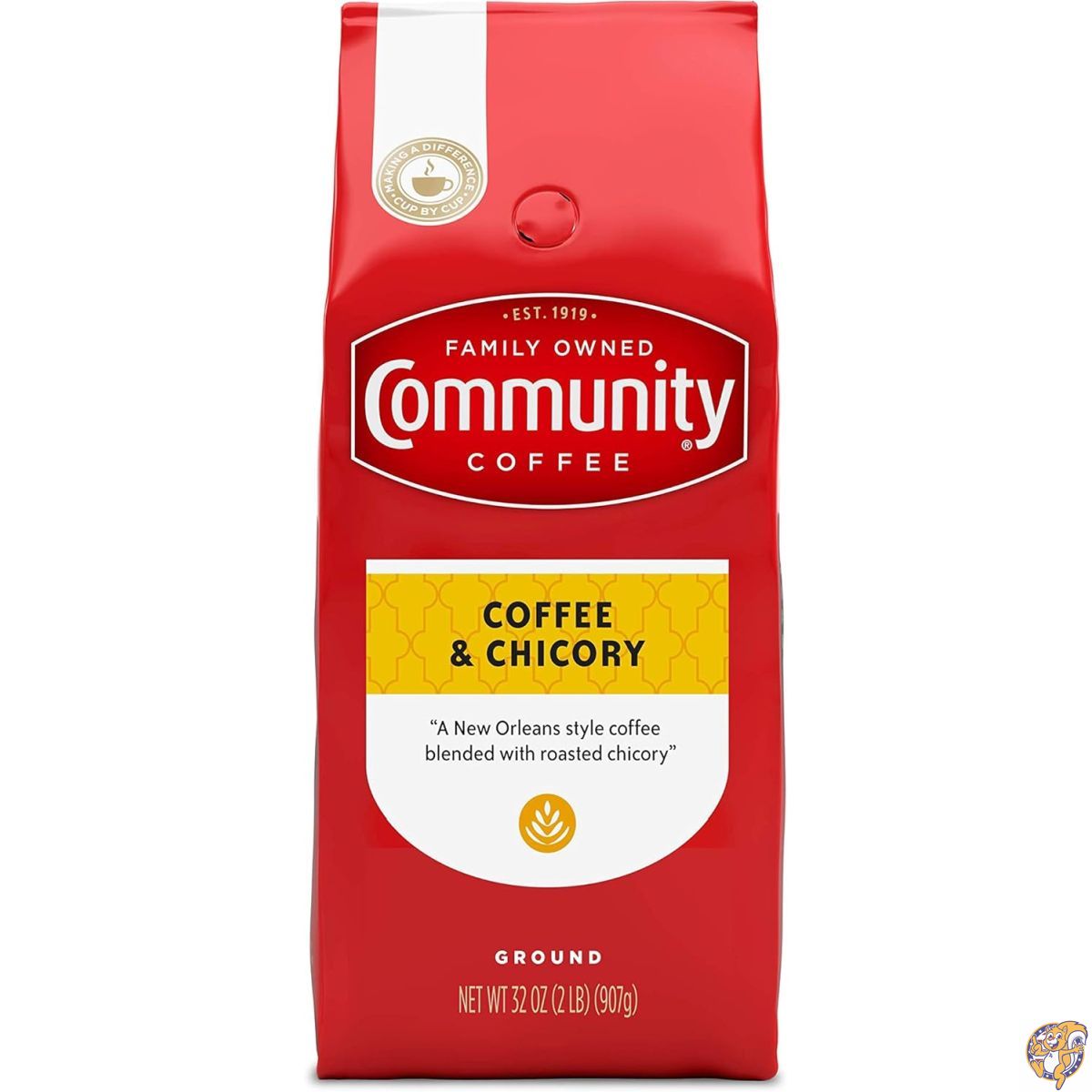 【クーポン配信中】Community Coffee コーヒー＆チコリブレンド 32オンス (約907g) ミディアムダークロースト 挽き豆 32オンスパック (1袋)｜アメリカグッドバイブス