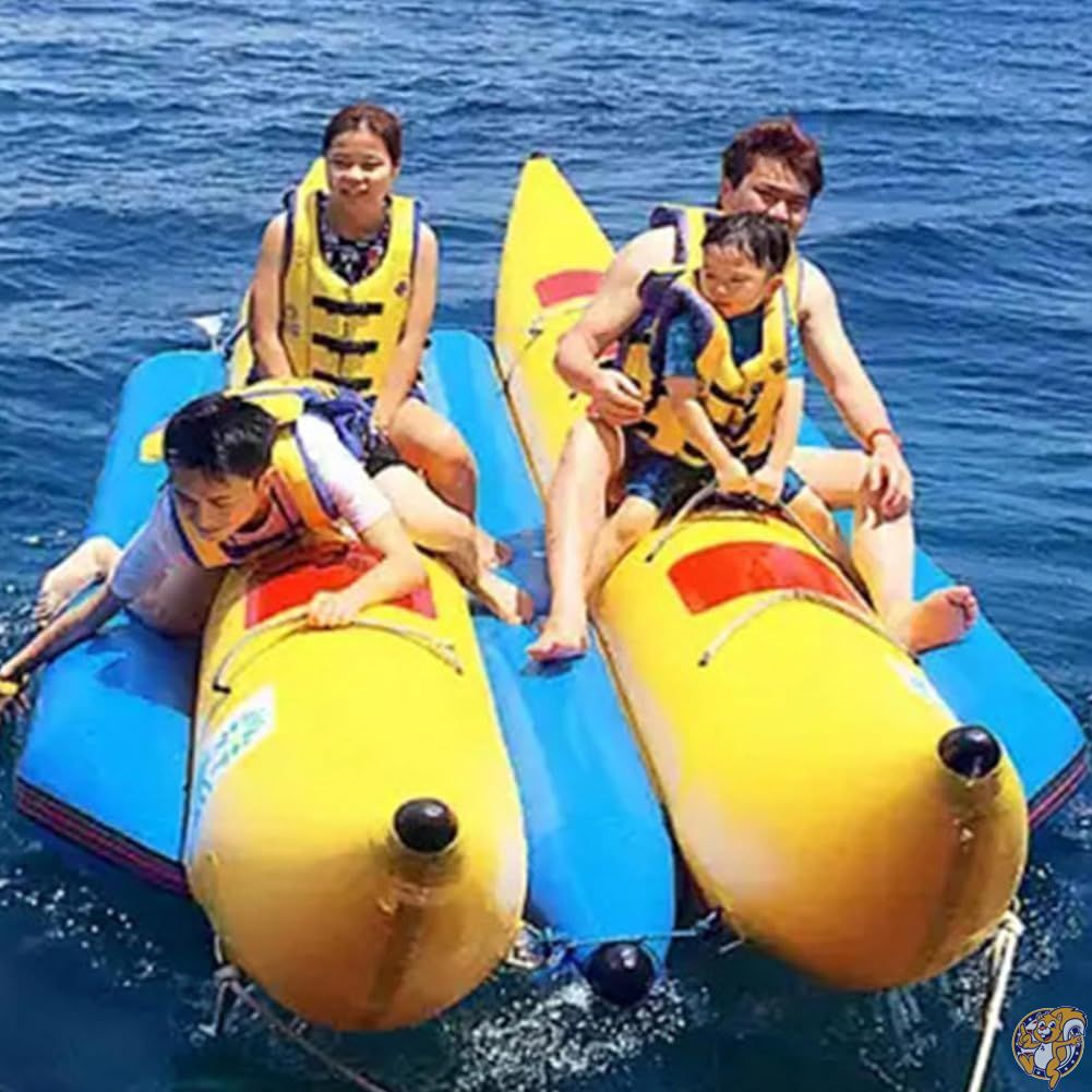 【百貨店大売り出し!引き換え証送達中】インフレータブル バナナの木小船 引っ張ること式 フライングフィッシュボート (6人乗り) 大型カヤック 波乗り物の具 手あそび PVC製インフレータブルボート
