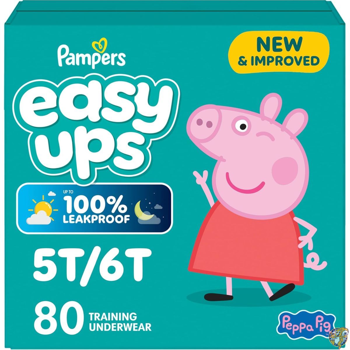 【クーポン券配達中】食パン銭入れ 形づくるズボン下 Easy Ups (イージーアップ) お嬢さん＆御坊っちゃん向け 大きさ 5T 6T (16kg 27kg) 80枚入り口・入口 ペッパピッグ柄 お襁褓はずれ用ズボン下 (包み考えるはうつり変わりされる切っ掛けがあります)