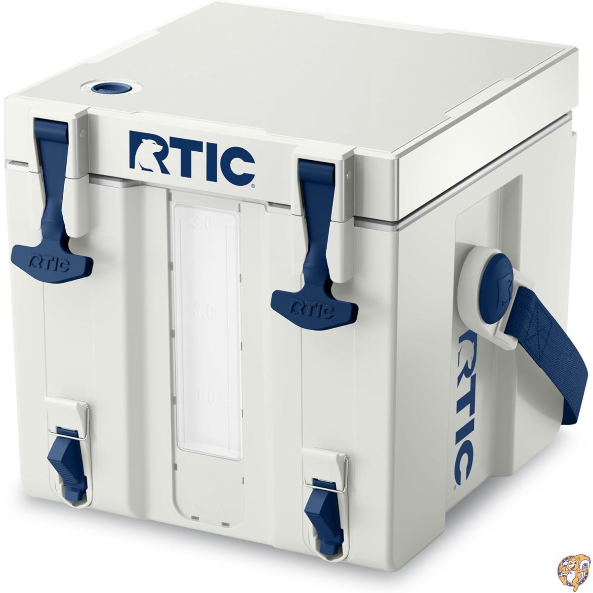 RTIC Halftime お水空調設備 3gal (約11.4L) 携帯型水貯蔵タンク 飲み物ディスペンサー スタッキング能力のある (水道の栓2つ付き添い人) 壜受け答え BPA無償性 運動競技・キャンプ・BBQ・寄りあい・ピクニック用 クールグレー＆米国海軍