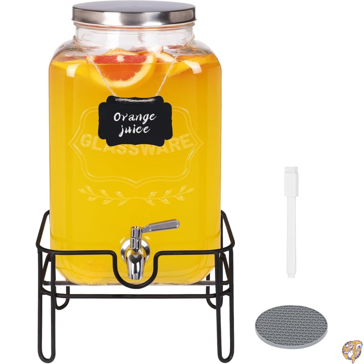 【最大限度2000円クーポン券10日～】Bululuo 瑠璃製ドリンクディスペンサー 寄りあい用 2gal (約7.5L) 照明ランプ付き添い人水ものディスペンサー 清涼飲料水・アイスティ用 レモン水用ウォータージャグ 水道の栓付き添い人寄りあい必需品品