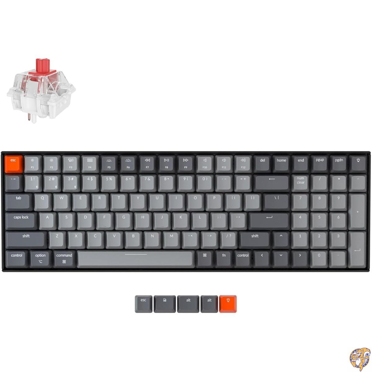 【百貨店大売り出し!クーポン券配達中】Keychron K4 96%レイアウト 100足がかり 無線電話・Bluetooth 5.1/有線 USB メカニカルゲーミングキーボード (Keychron Super Red取り替えっこ ホワイトバックライト Nキーロールオーバー相応う Mac/Windows相応う) Version 2