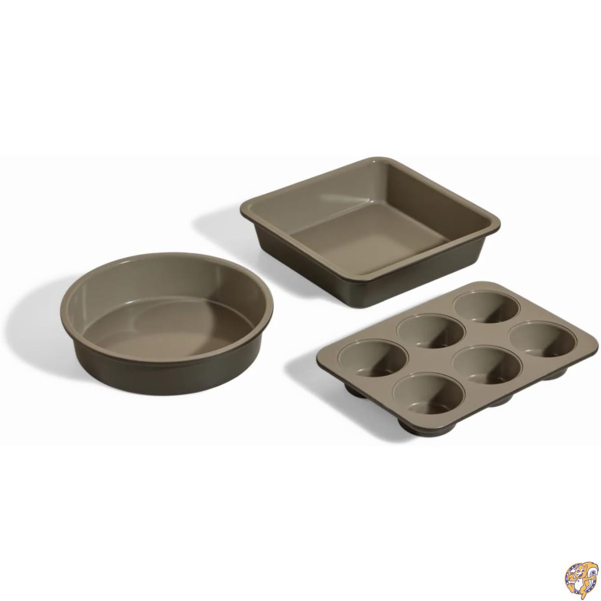 【百貨店大売り出し!引き換え証送達中】Our Place Wonder Oven Baker’s Kit 3点書き割り 有毒物不当て嵌める セラミックノンスティック ベーキングウェア (8in丸型 8in角型 6カップマフィン型) 最大限度約232℃までオーヴン相応う Char (濃灰色)