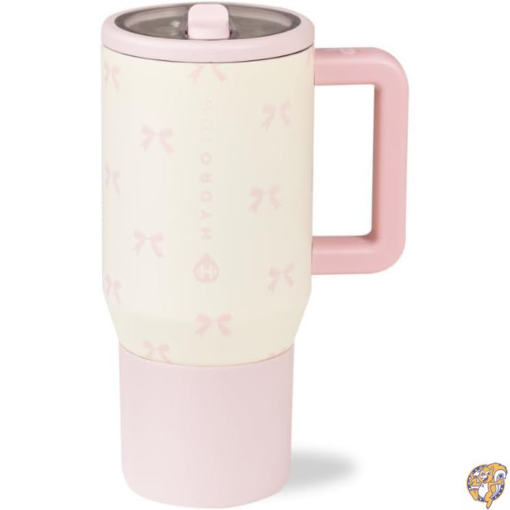 【百貨店大売り出し!クーポン券配達中】HydroJug Kids 20薬局衡オンス (約590ml) 保冷キッズボトル フリップ麦わら＆手持ち部分付 目こぼし押しとどめる・高耐久 授業時間・運動競技・昼食会・野あそび・難民キャンプに至適 (Bows)