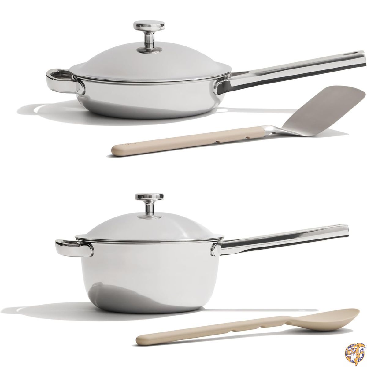 【20日最大4000円クーポン】Our Place Mini Titanium Pro Cookware Duo 6点セット 3層構造チタン調理器具セット (Always Pan & Perfect Pot Pro含む) コーティングなし・非毒性ノンスティック IH・オーブン対応 (最大約538℃まで) クローム|アメリカグッドバイブス
