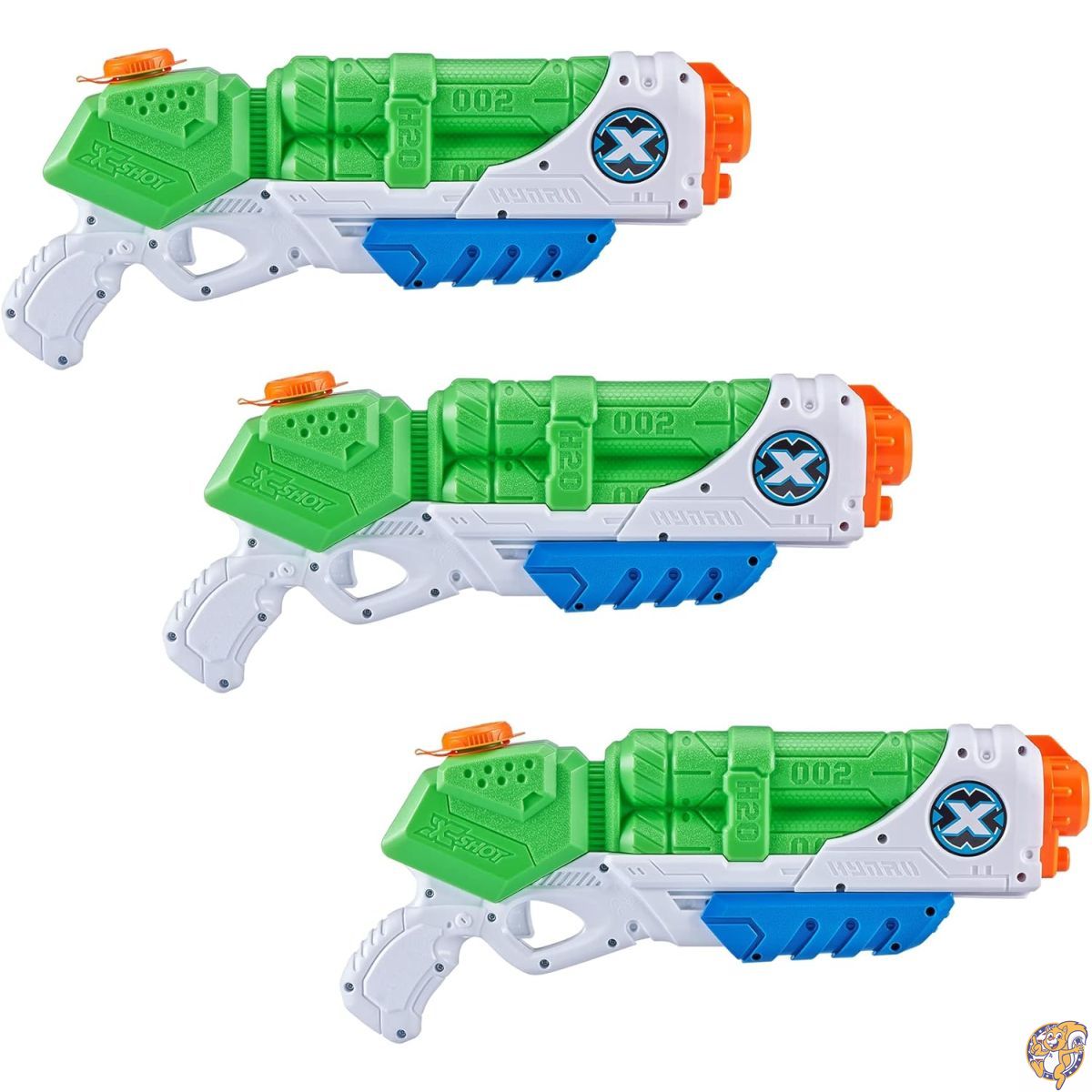 【百貨店大売り出し!クーポン券配達中】XSHOT Typhoon ウォーターブラスター (3個容器に並べる) 夏の定番水鉄砲手あそび 豪然たる水鉄砲 小わっぱ・お坊っちゃん・青二才・成年者向け揚水機行動水遊び手あそび