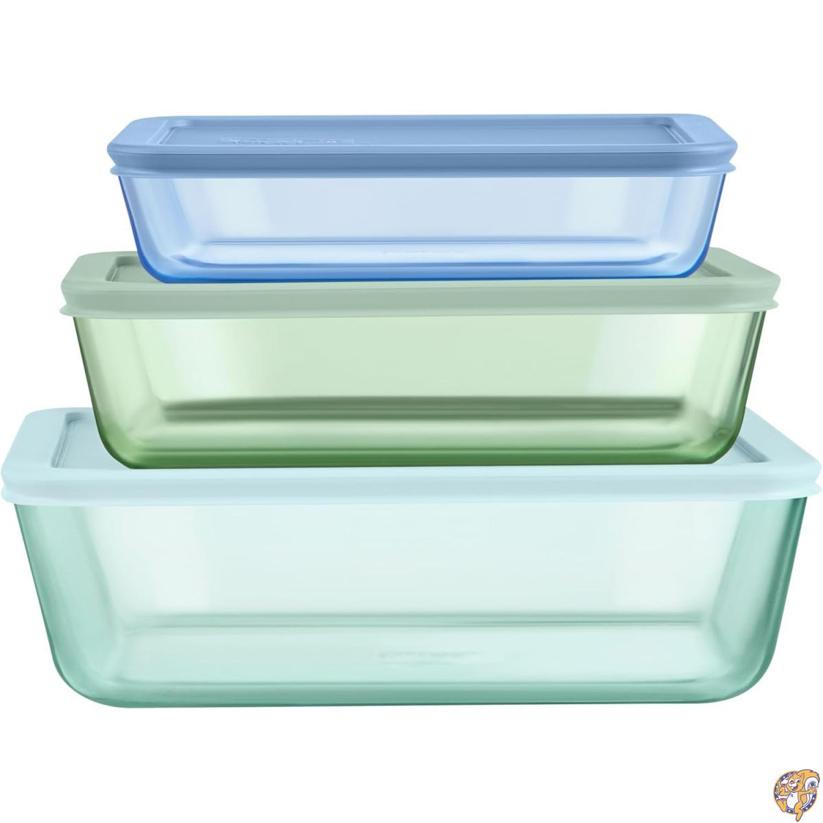 【百貨店大売り出し!引き換え証送達中】Pyrex Colors (3個書き割り L大きさ) 色付き硝子製矩形保護すること入れもの書き割り ぴったり密閉できるBPA無償性の非病原性可塑性物質蓋付き添い人 氷る・食洗機・陰電子領域相応う 3優勝杯 6優勝杯 \u0026 11優勝杯