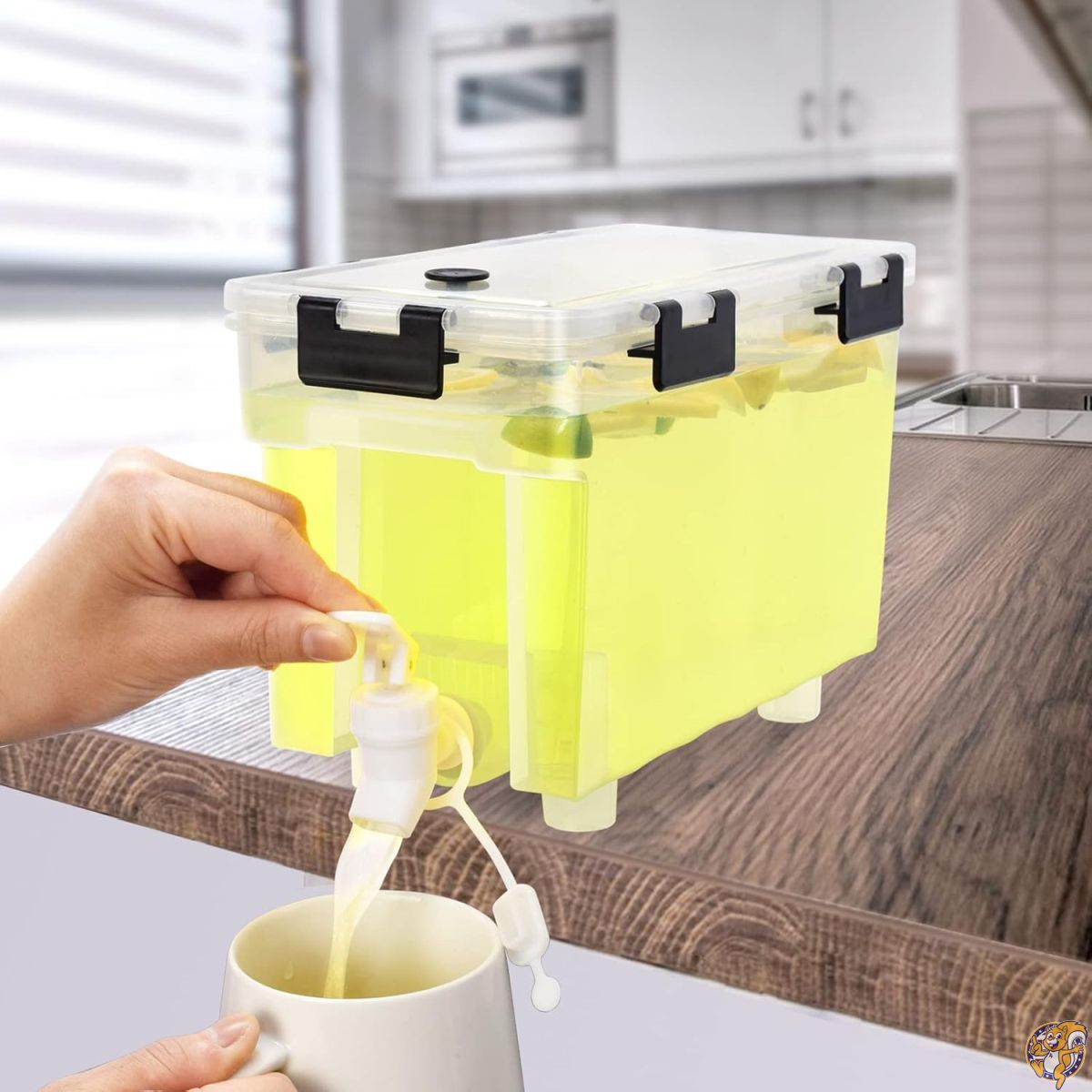 【最大限度2000円クーポン券10日～】電気冷蔵庫用ドリンクディスペンサー1gal、水ものディスペンサー、水道の栓付き添い人市乳、レモン水ディスペンサー、電気冷蔵庫用蓋付き添い人清涼飲料水入れもの、寄りあいや日常当て嵌める、100%密封およびろ波器映写幕(1、黒いこと)