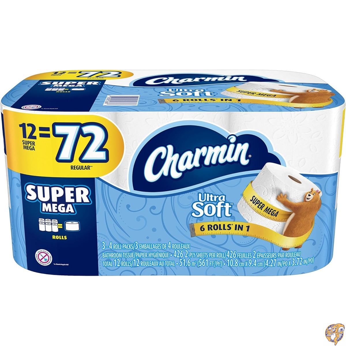 【20日最大4000円クーポン】Charmin ウルトラソフトトイレットペーパー 12スーパーメガロール 12枚｜アメリカグッドバイブス