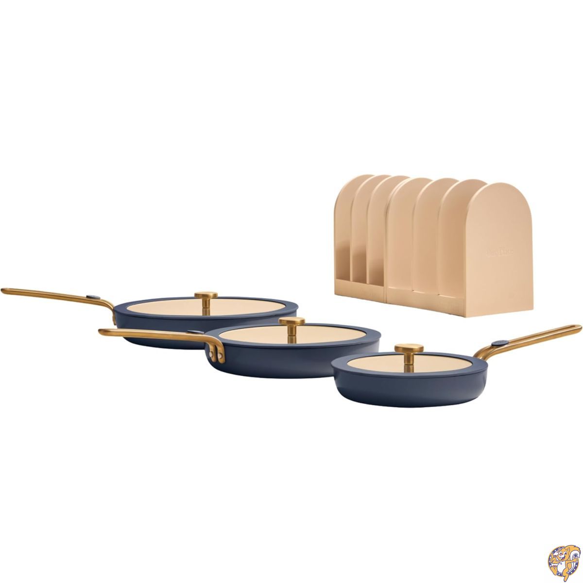 【20日最大4000円クーポン】Our Place エッセンシャルズ 調理器具8点セット - セラミック製フライパントリオ&モジュラーラックストレージ | 非毒性 Thermakind ノンスティック 230℃までのオーブン対応 & すべての調理台に対応 ブルーソルト|アメリカグッドバイブス