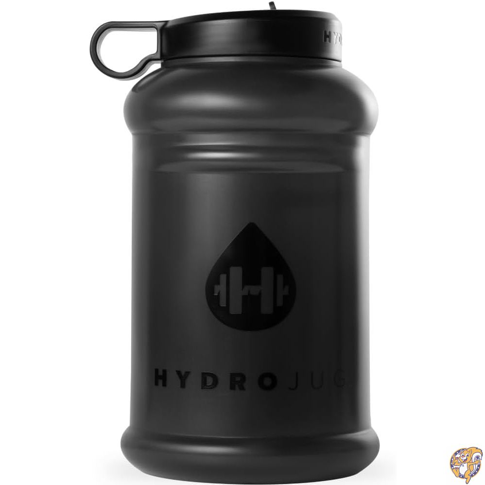 【クーポン配信中】HydroJug ハーフガロンウォーターボトル 70オンス - 詰め替え可能、再利用可能な水差し キャリーハンドル付き 漏れ防止 外出先での水分補給に最適 食器洗い機対応、BPAフリー、ブラック (Pro Jug V2)｜アメリカグッドバイブス