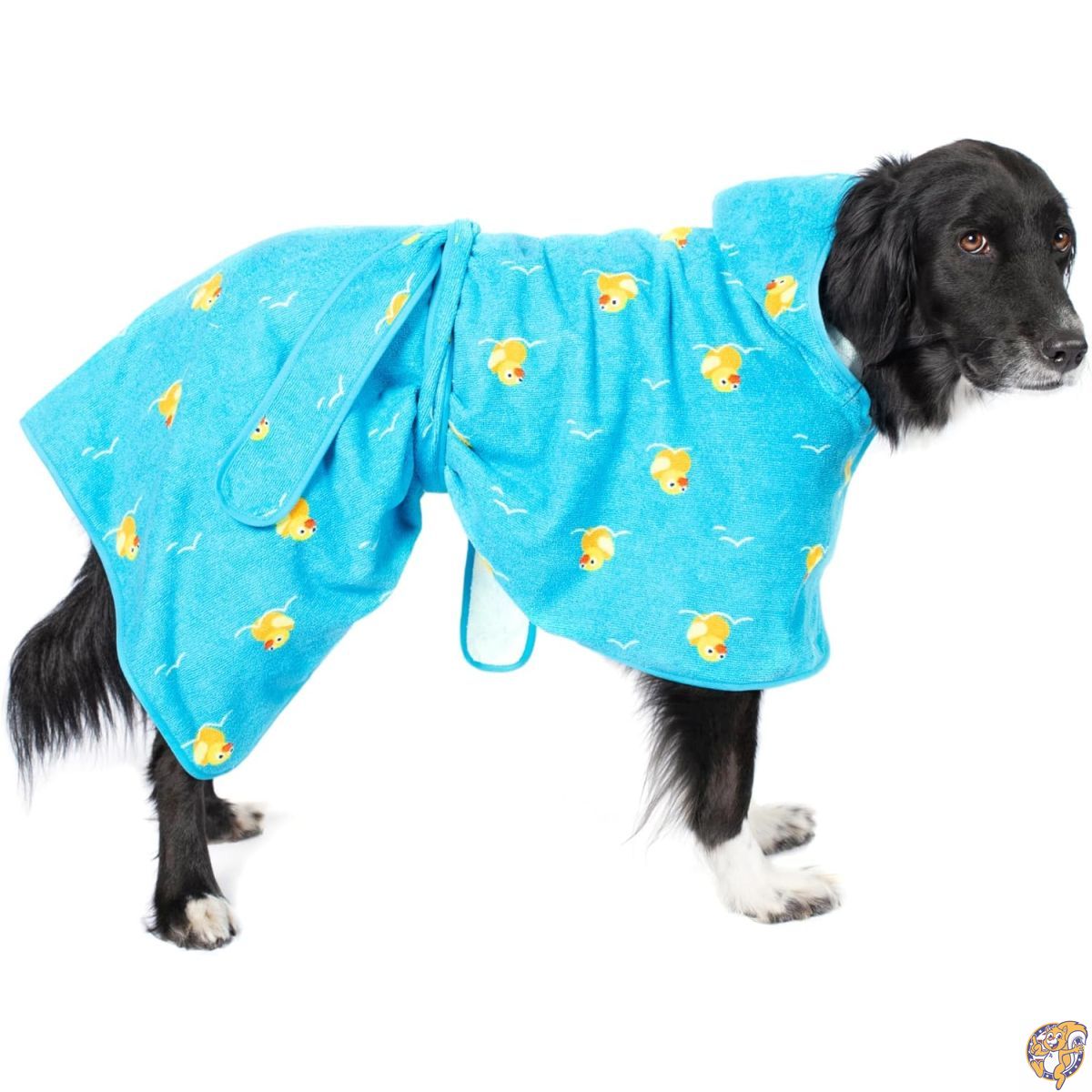 【百貨店大売り出し!引き換え証配送中】Barkbox 高吸水性 ボンネット付き添い人 犬用バスローブ西洋手ぬぐい お風呂や砂浜に至適 速乾愛玩動物用西洋手ぬぐい 全犬種相応う 贅沢さでもの柔らかな手当たり ラバーダックデザイン L大きさ