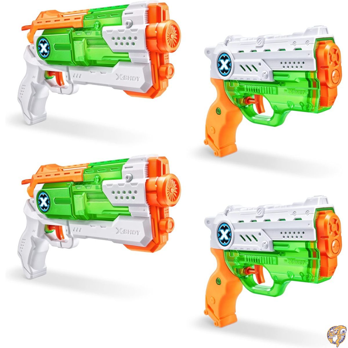 【百貨店大売り出し!クーポン券配達中】X Shot Nano Fast Fill (2個入り口・入口) + Micro by ZURU お水鵞鳥 水遊び手あそび 計4本書き割り (わずか1秒で水遣り遂げる！)