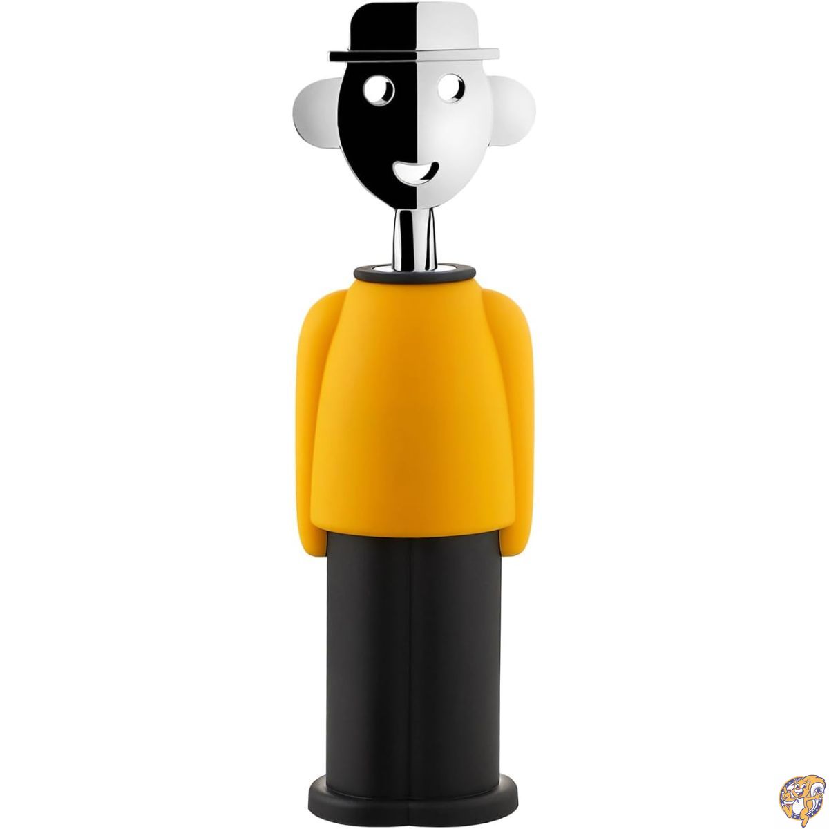 【百貨店大売り出し!クーポン券配達中】Alessi Alessandro M. AM23 YB - デザインコルクスクリュー 熱可塑性脂とクロムメッキザマック 黄色と黒いこと