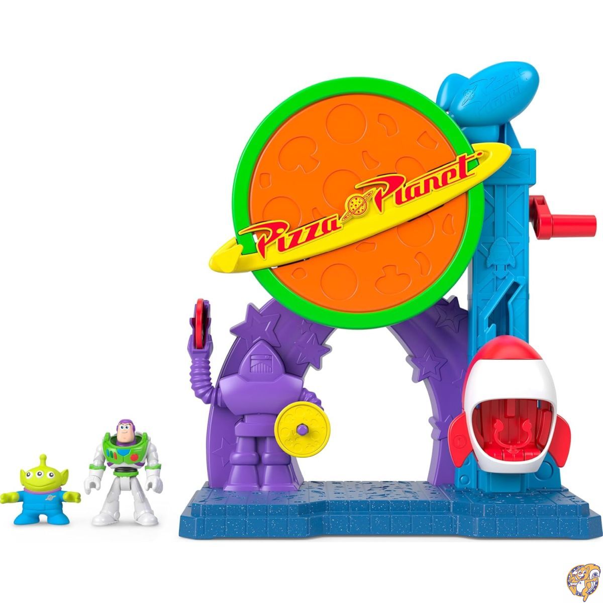 【クーポン配信中】Fisher-Price Imaginext ディズニー&ピクサー トイストーリー ピザプラネット プレイセット 3インチ バズ・ライトイヤー エイリアンフレンド アクションフィギュア トイロケット & プロクタイル付き｜アメリカグッドバイブス