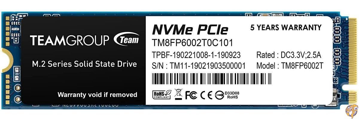 Team M.2 2280 NVMe PCIe Gen3x4 SSD MP33シリーズ 2.0TB TM8FP6002T0C101 送料無料 卓越