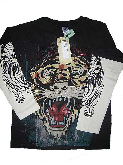 y2k✨️ 新品未使用 Ed Hardy ラインストーン タイガー ロゴ ロンT y2k✨️ 新品未使用 Ed Hardy ラインストーン タイガー ロゴ