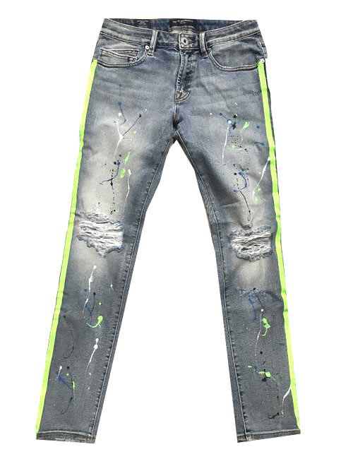 CULT OF INDIVIDUALITY/カルトオブインディビジュアリティー\u003cBR\u003eROCKER SLIM STRETCH IN NEON\u003cBR\u003eネオン色合いの伝達ルート入り口・入口ジーンズ