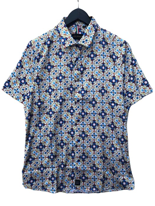 KARL MOMMOOカールモンモー柄シャツ　半袖　white｜AMERICAN　DREAM