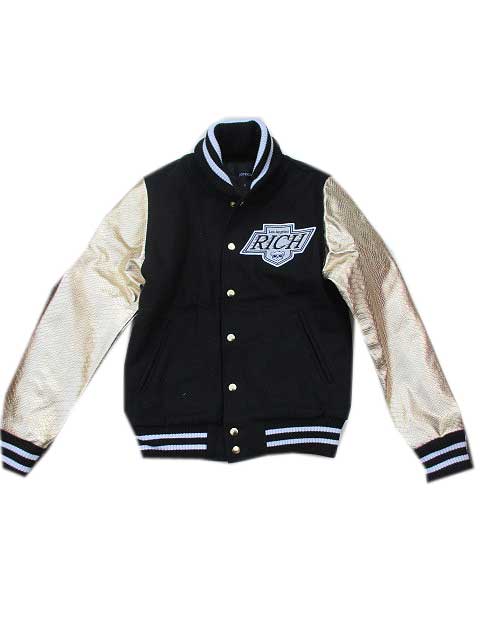 SサイズのみJOY RICH/ジョイリッチ\u003cBR\u003eLA RICH TEAM スタジャン　gold コート・ジャケット-メンズファッション