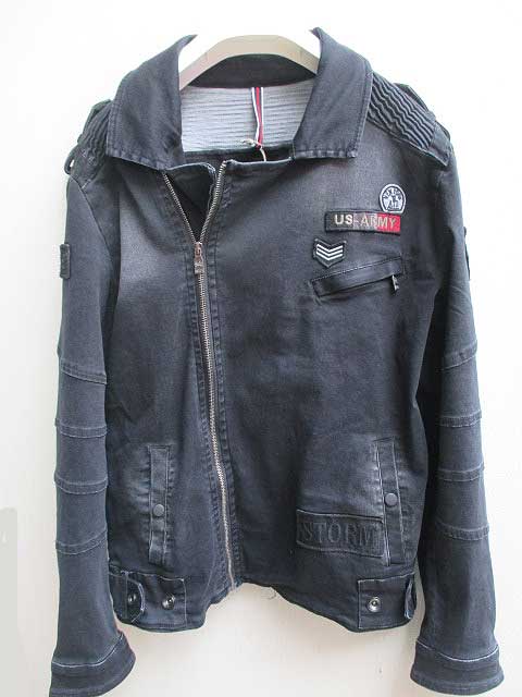 RON TOMSONロントムソン　Patchwork Motorcycle Jacket black