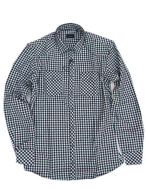 SEINSE感性\u003cBR\u003eフランネルチェックシャツ black/white