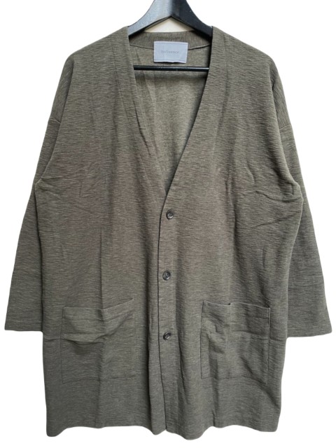 Influenceインフルエンス スラブコットンロングカーディガン　khaki 7,762円