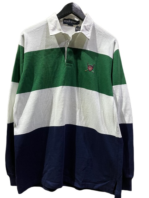 POLO RALPH LAURENラルフローレン\u003cBR\u003ePOLO GOLF ポロゴルフラガーシャツ white/green/navy
