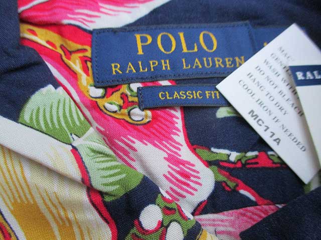 送料無料 Polo Ralph Lauren ポロラルフローレン花柄アロハシャツnavy 半袖シャツ 激安単価で Insat Acm Org