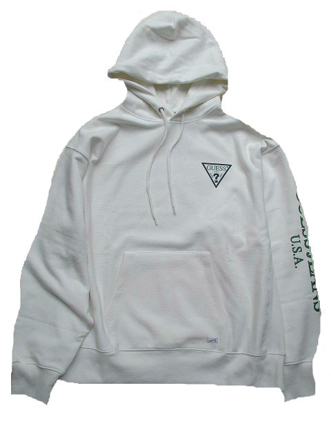 GUESS GREEN LABELゲスグリーンレーベル ONEPOINT LOGO HOODIE パーカーwhite