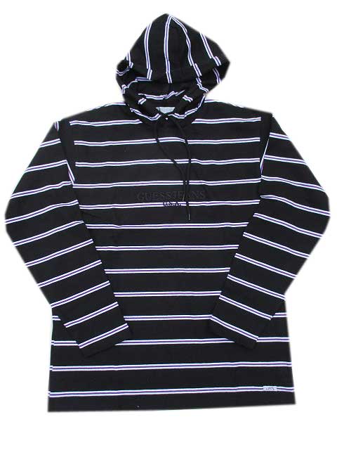 GUESS GREEN LABELゲスグリーンレーベル BORDER HOODIEパーカー black