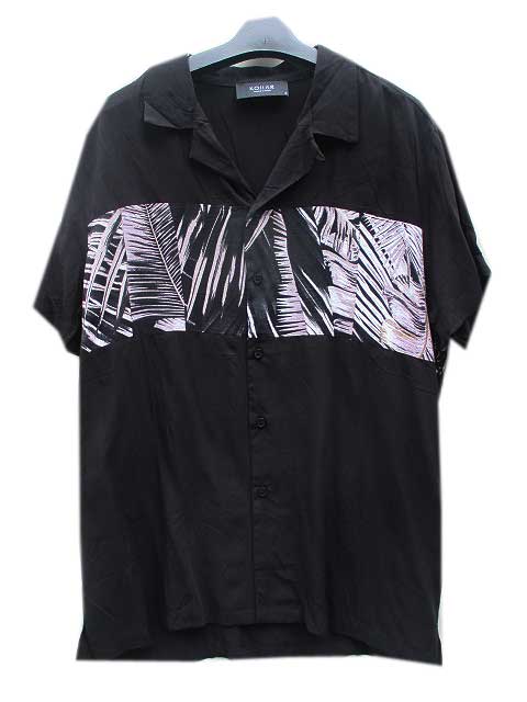 KOLLAR CLOTHINGアロハシャツ　RESORT SHIRT - BLACK PALM STRIPE｜AMERICAN　DREAM