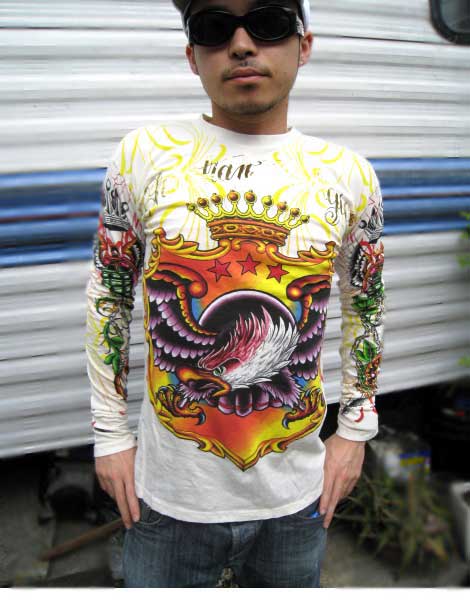 【クリスチャンオードジェー】 CHRISTIAN AUDIGIER ラインストーン Ｌ/S TEE ［ＷＨＩＴＥ］ 　ロンT