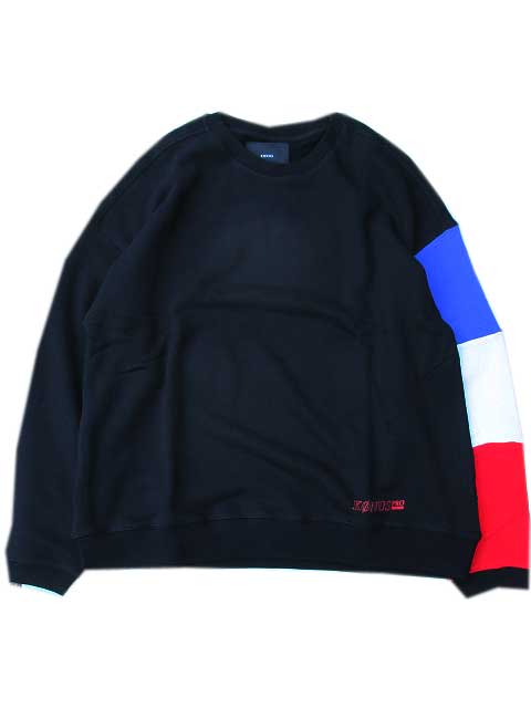 KONUS BRANDコーナス LS Sweatshirt w/ Blocked Sleeve　black