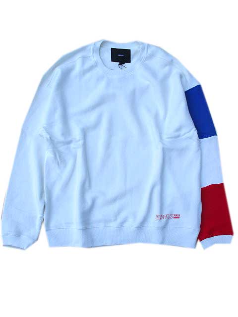 KONUS BRANDコーナス LS Sweatshirt w/ Blocked Sleeve　white