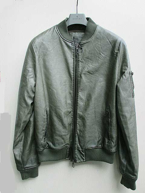 DIKTATディクタクトFAUX LEATHER ボンバージャケットkhaki｜AMERICAN　DREAM