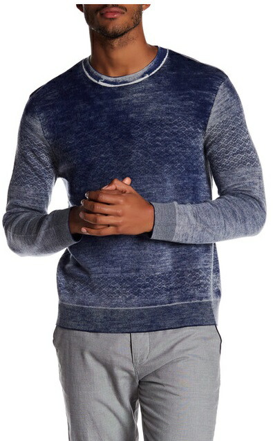 RAFFIラフィ<br>Dyed Wool Crew Neck Sweater navy