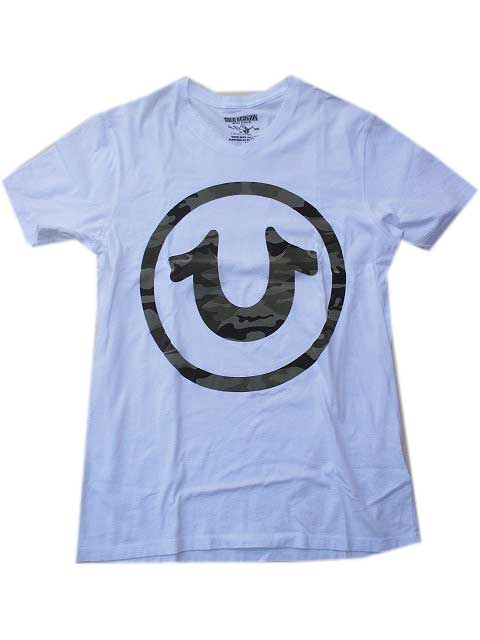 True Religionトゥルーレリジョン CAMO HORSESHOE VネックTシャツ　white