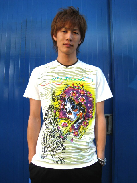 ED HARDY / DESCRIPTION B GHOST TEE ラインストーン付き