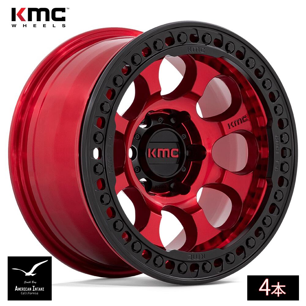 KMC ホイール KM237 RIOT BEADLOCK | CANDY RED W/ SATIN BLACK RING ( 4本 )|American-Intake